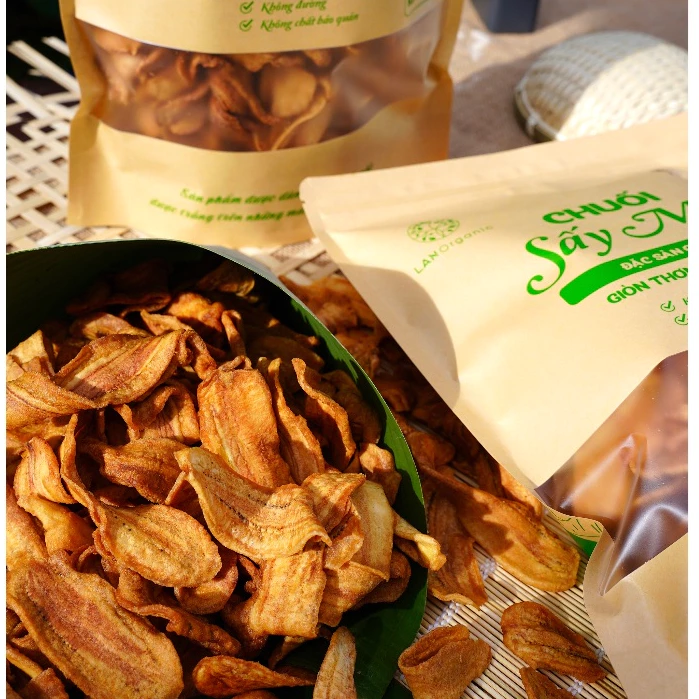 Chuối sấy mộc nguyên vị, không đường, không chất bảo quản ,Đồ Ăn Vặt Ngon Healthy