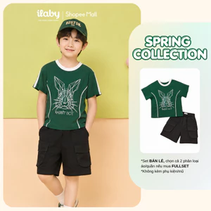 [ILABY 10-40kg] Mix set quần áo bé trai, áo thun cotton 4 chiều và quần short túi hộp phong cách [3524+3777]