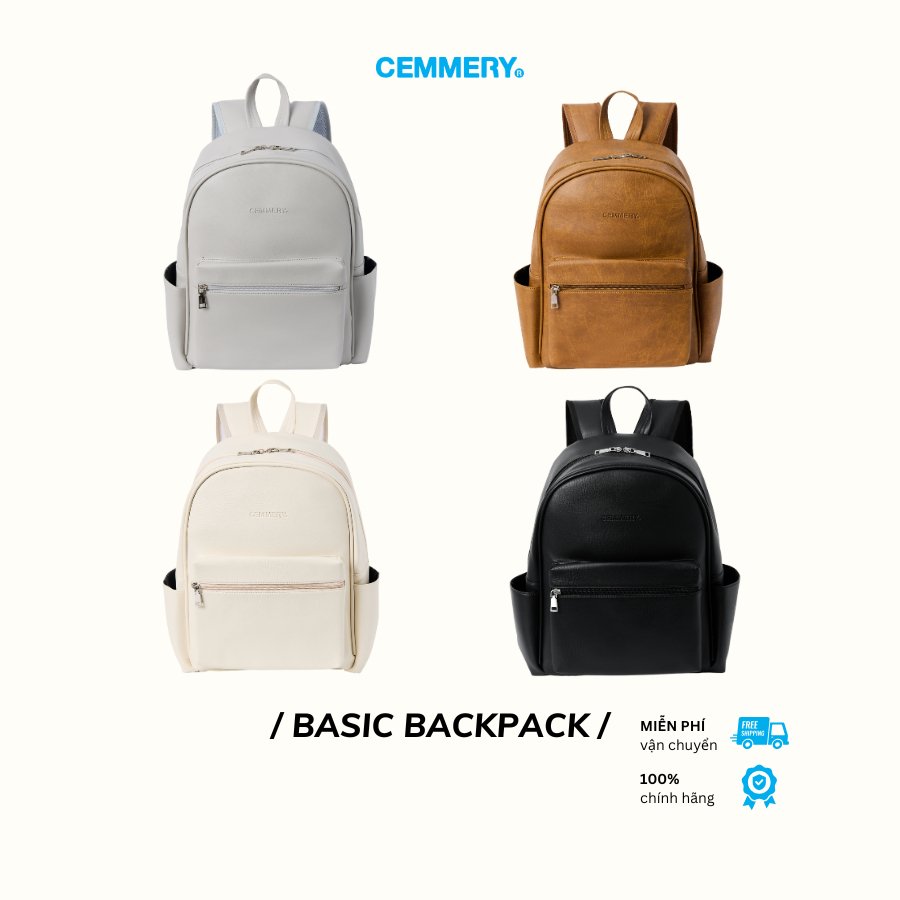 [SVIP] Balo CEMMERY Local Brand Chính Hãng Basic Backpack Da PVC Đựng Vừa Laptop 15 Inch 4 Màu | BigBuy360 - bigbuy360.vn
