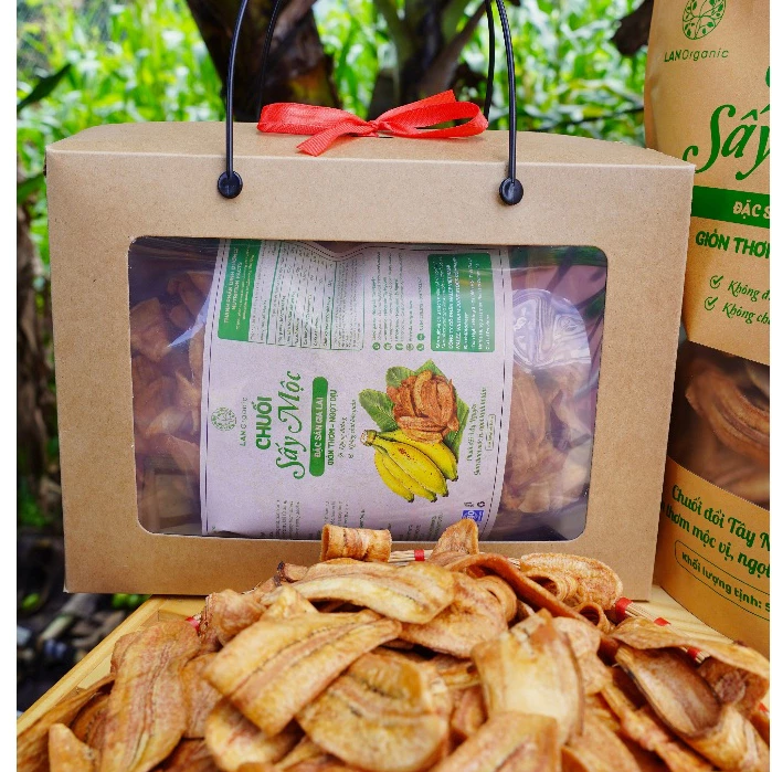 Chuối sấy mộc nguyên vị, không đường, không chất bảo quản ,Đồ Ăn Vặt Ngon Healthy