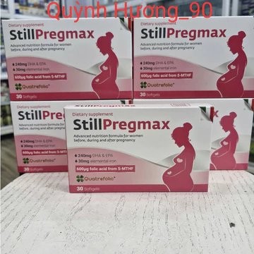 StillPregmax - Vitamin bà bầu chứa DHA, 5-MTHF Quatrefolic , Sắt, Omega3 dễ hấp thu cho bà bầu & sau sinh Still Pregmax