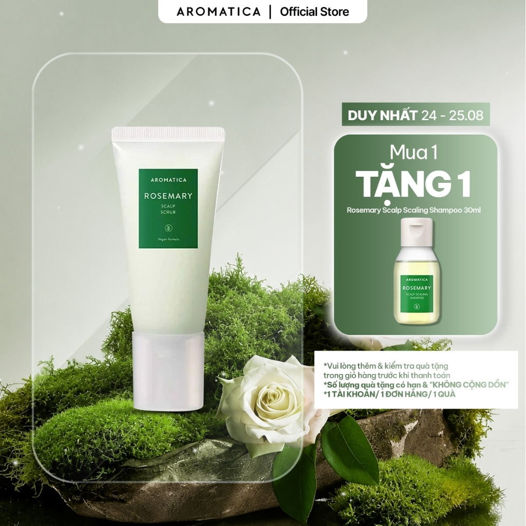 Tẩy Tế Bào Chết Da Đầu Chiết Xuất Hương Thảo AROMATICA Rosemary Scalp Scrub 165g