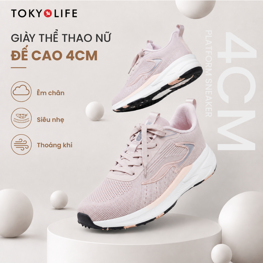 Giày thể thao thời trang nữ siêu nhẹ và êm chân TOKYOLIFE chất liệu thoáng khí,thiết kế trẻ trung, năng động 40000295