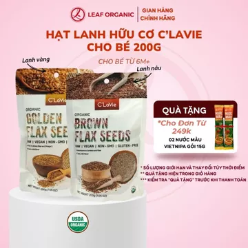Hạt lanh hữu cơ C'lavie 200g - Lanh Nâu / Vàng