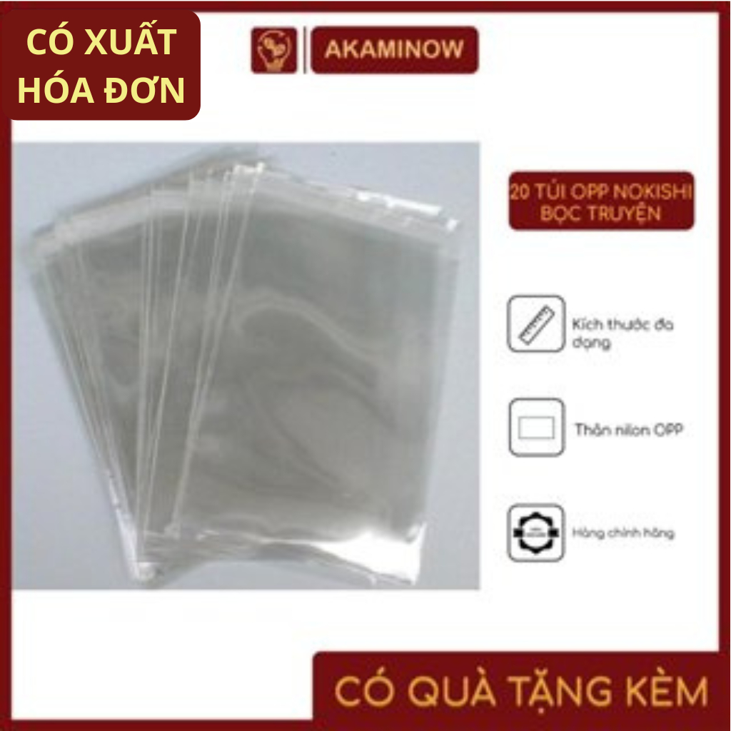 20 Túi OPP bọc bảo quản sách truyện NOKISHI phù hợp với mọi sách và truyện tranh