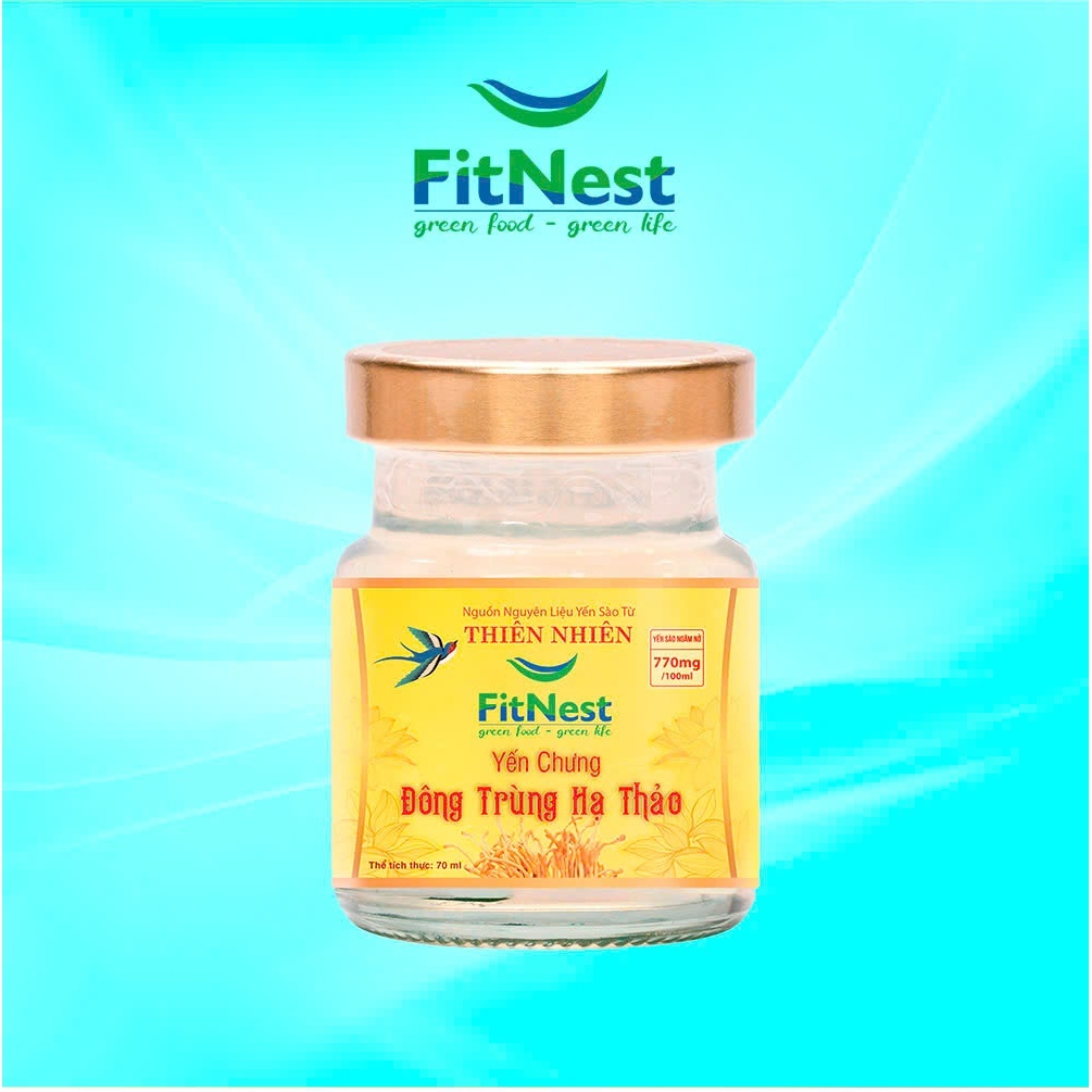 Nước Yến Chưng Đông Trùng Hạ Thảo FitNest Bồi Dưỡng Phục Hồi Sức Khỏe (Hộp 6 Hũ x 70ml) - Hộp Có Túi