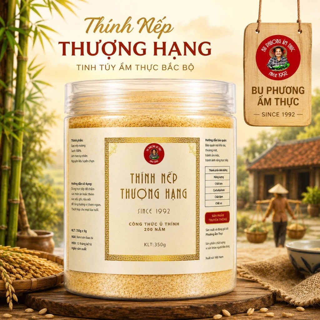 Thính Nếp Thượng Hạng 350G – Thính Làm Nem – Thượng Hiệu Bu Phương, Không Chất Bảo Quản