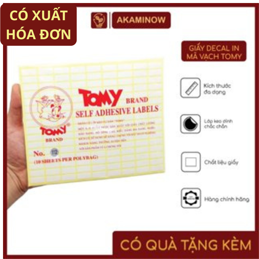 Xấp 10 tờ Nhãn có lớp keo tự dán Tomy A5 99 100 101 102 103 104 105 106 107 108 109 110 111 112 Giấy decal in mã vạch