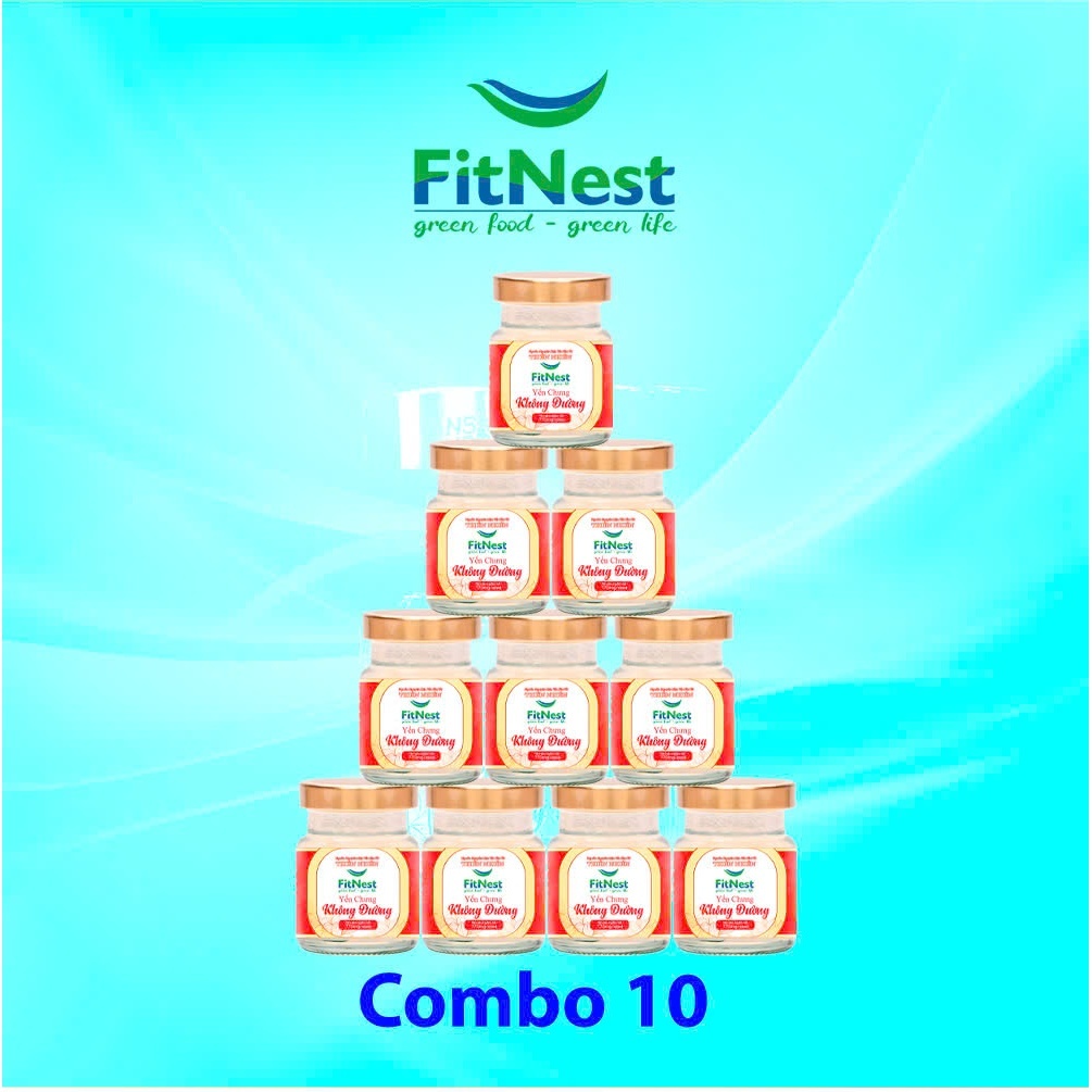 Combo 10 Hũ Nước Yến Sào Cao Cấp Không Đường Fitnest Giúp Bổ Sung Dưỡng Chất, Tốt Cho Sức Khỏe (Hũ/70ml)