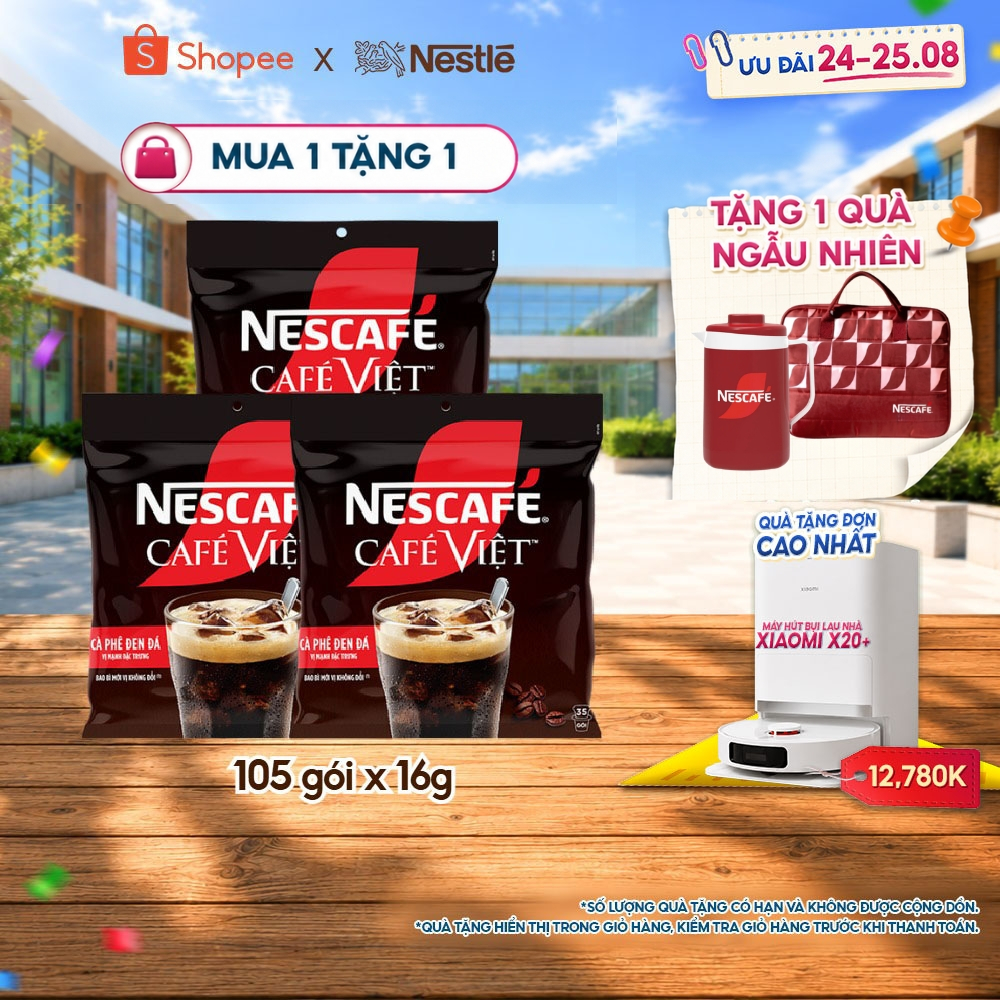 Combo 3 Bịch Cà phê Hòa tan NESCAFÉ CAFÉ VIỆT 35 gói Vị Mạnh đặc trưng