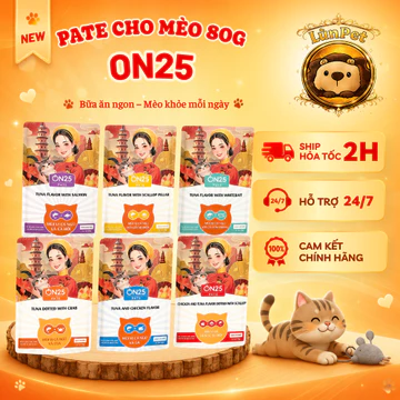 [Hoả tốc] Pate ON25 cho mèo 80g nhiều vị, thức ăn ướt cho mèo con và mèo trưởng thành - LùnPet
