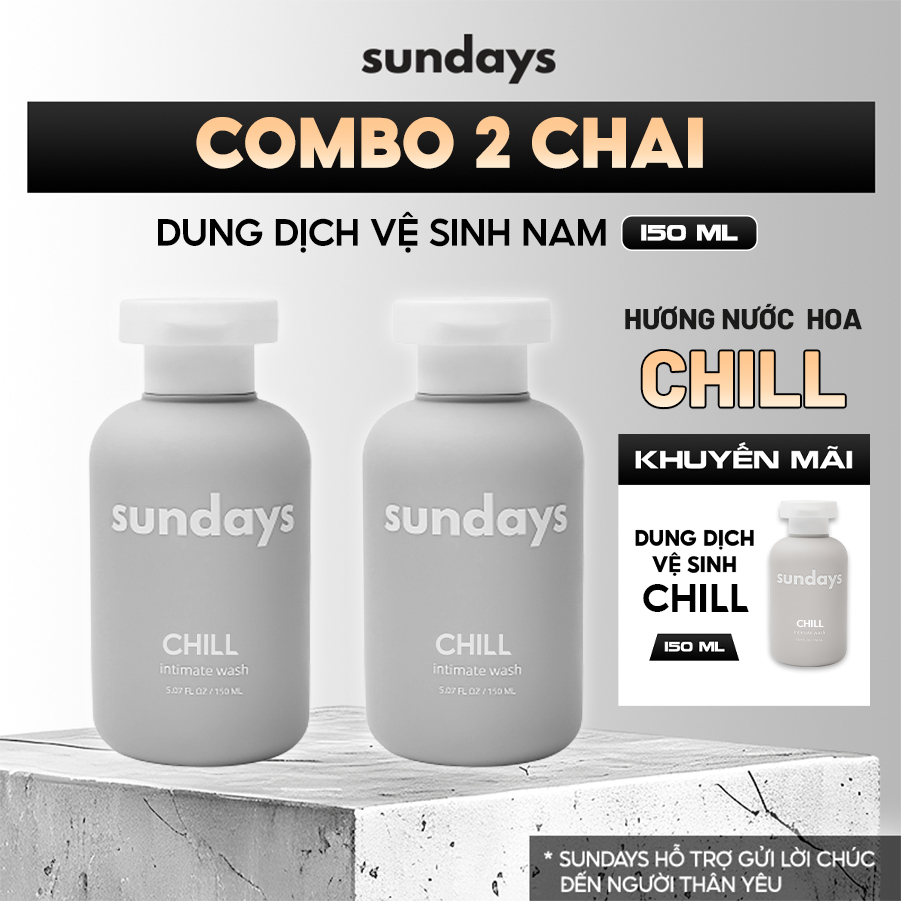 [TẶNG NƯỚC HOA]Dung Dịch Vệ Sinh Nam Giới 175ml, DDVS Nam, Bọt Vệ Sinh Nam Sundays Giúp Làm Sạch Khử Mùi, Hương Nước Hoa