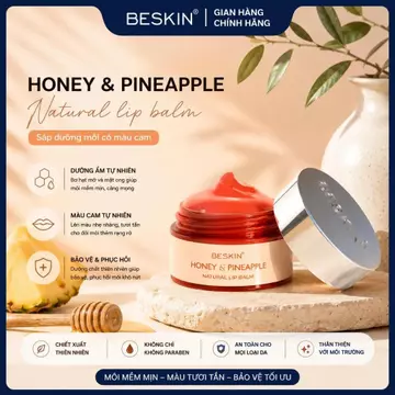 SON DƯỠNG MÔI BESKIN "VITAMIN & FLOWER NATURAL LIP BALM - HONEY & PINEAPPLE NATURAL LIP BALM" - Thương Hiệu: Beskin