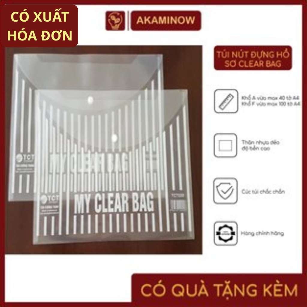 Combo 100 chiếc clear bag đựng tài liệu, lưu trữ giấy tờ tiện lợi