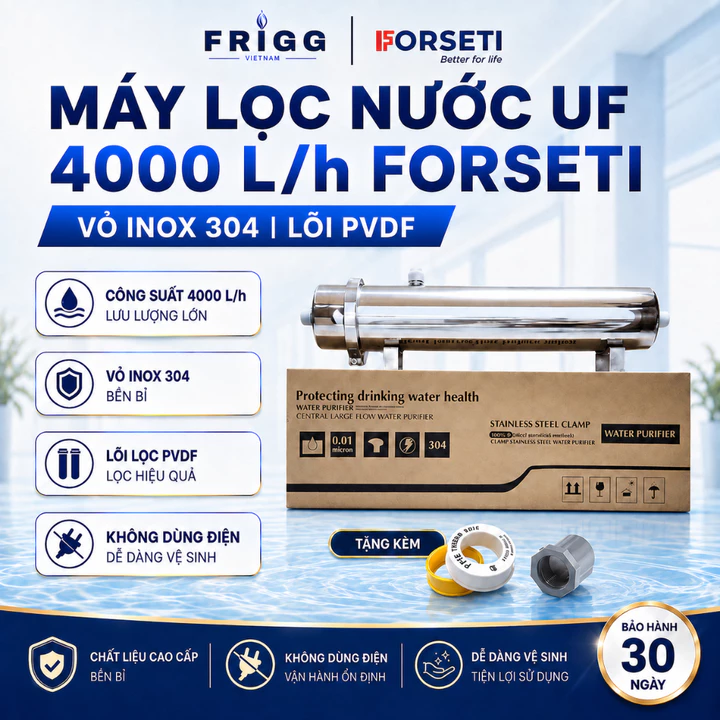 Máy lọc nước UF công suất 4000L/H, lọc nước đầu nguồn, lọc nước sinh hoạt, lọc nước máy,...