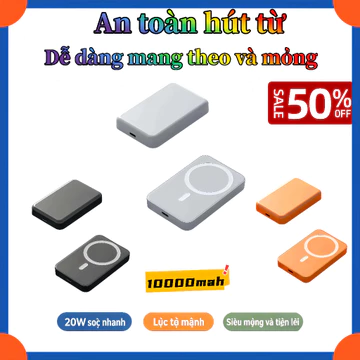 Sạc Dự Phòng Không Dây Từ Tính Sạc Nhanh Pin 10000mah,Pin sạc dự phòng không dây mini hỗ chất lượng tốt HOT