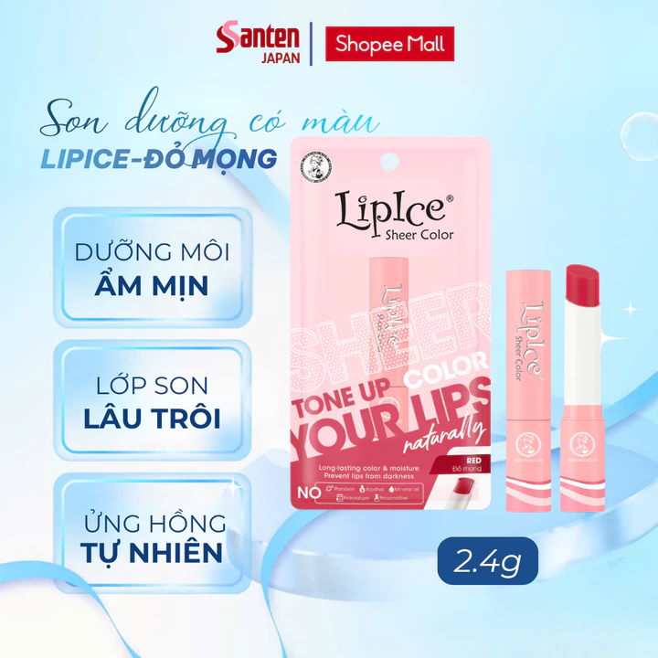 Son dưỡng có màu hiệu chỉnh sắc môi Lipice Sheer Color 2.4g - Đỏ mọng
