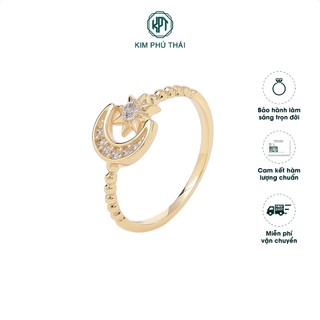 Nhẫn Nữ KIM PHÚ THÁI Vàng 10K Thiết Kế Sao Trăng Lấp Lánh, Đính Đá CZ Cao Cấp - NV44