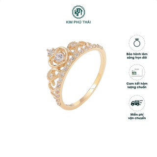Nhẫn Nữ KIM PHÚ THÁI Vàng 10K Thiết Kế Vương Miện Thanh Lịch, Đính Đá CZ Cao Cấp - NV47