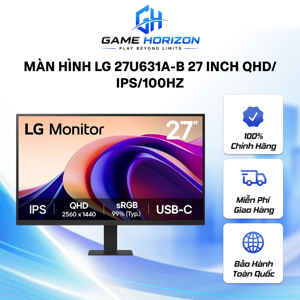 [Chính Hãng BH 24 Tháng] Màn hình LG 27U631A-B/27inch/QHD(2560x1440)/IPS 100Hz