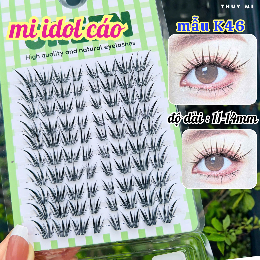 Lông mi giả idol cáo K46 độ dài 11-14mm GREEN Thủy Mi