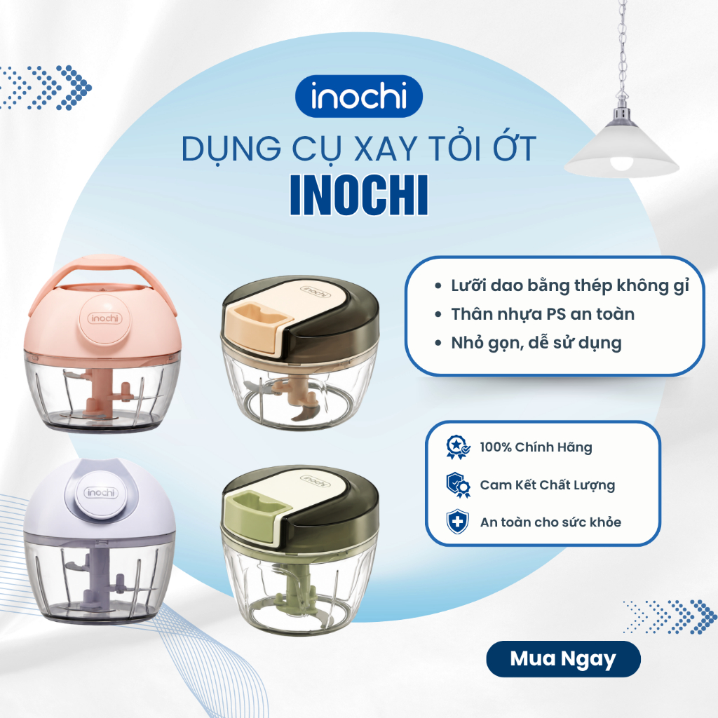 Dụng cụ xay tỏi ớt Inochi - chất lượng cao cấp, an toàn, dễ sử dụng, nhiều dung tích dễ lựa chọn