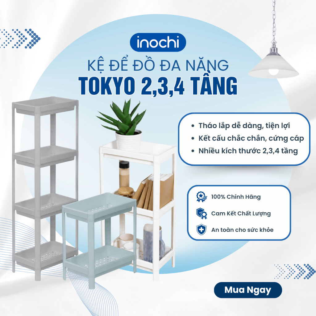 Kệ để đồ đa năng 2,3,4 tầng Inochi - Tokyo bằng nhựa dùng để đựng gia vị nhà bếp, nhà tắm, phòng ngủ