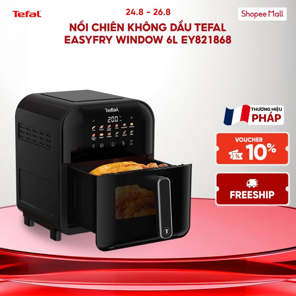 Nồi chiên không dầu Tefal EasyFry Window 6L EY821868/EY8211Y0 