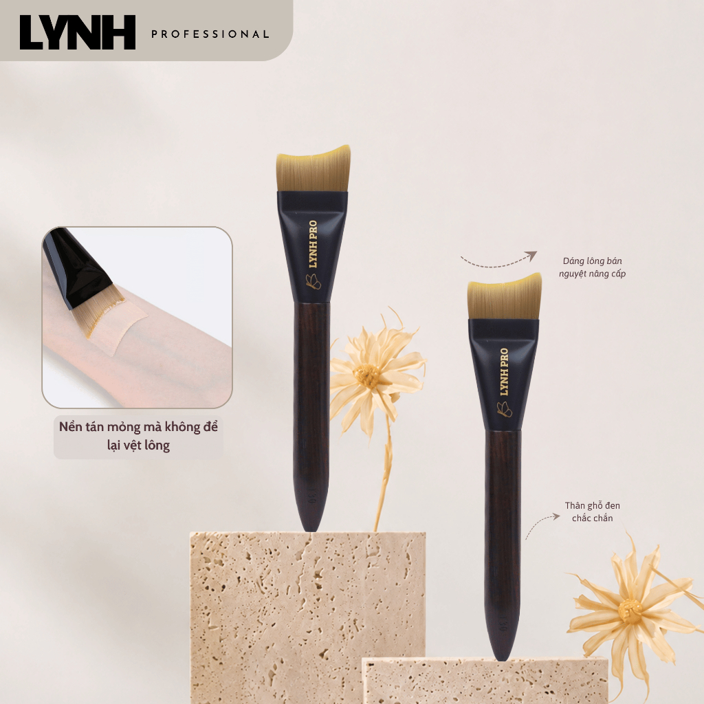 Cọ bán nguyệt Tán kem nền LYNH PRO T30 Lông mềm mại cao cấp