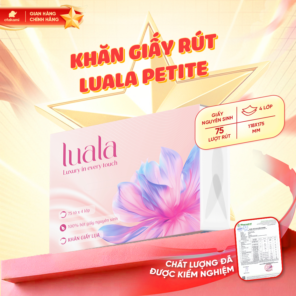 Giấy ăn 4 lớp LUALA 75 lượt rút cao cấp mềm mịn thấm hút tốt không tẩy trắng an toàn sức khoẻ làn da