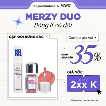 [Merzy Duo] Glow Duo: Combo son tint bóng Merzy New Watery Dew Tint + Má hồng kem Merzy Baby Cheek Liquid Blush