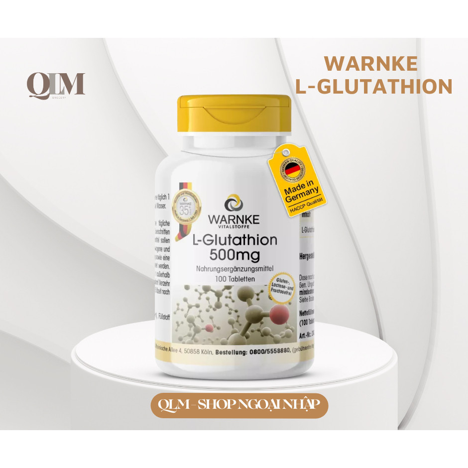 warnke l glutathione 500mg L-GLUTATHION 100 VIÊN Đức Hỗ Trợ Chống Oxy Hóa, Chăm Sóc Da exclude_rebuy Option:30 vegecaps reviews b12 lipotropic injections