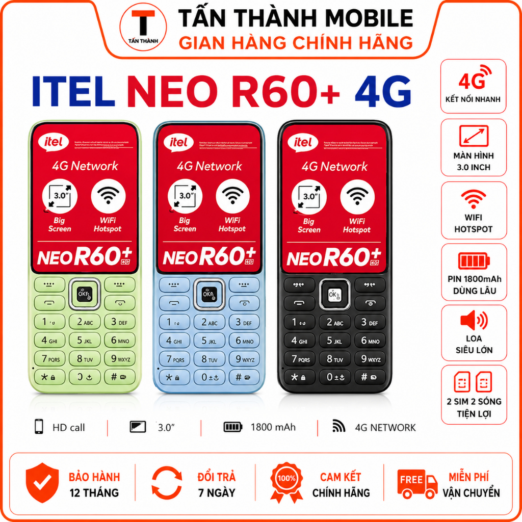 Điện Thoại 4G itel it9310 ( phát wifi ổn ) 4G - WIFI - Facebook - Youtube, - Bảo hành 12 tháng