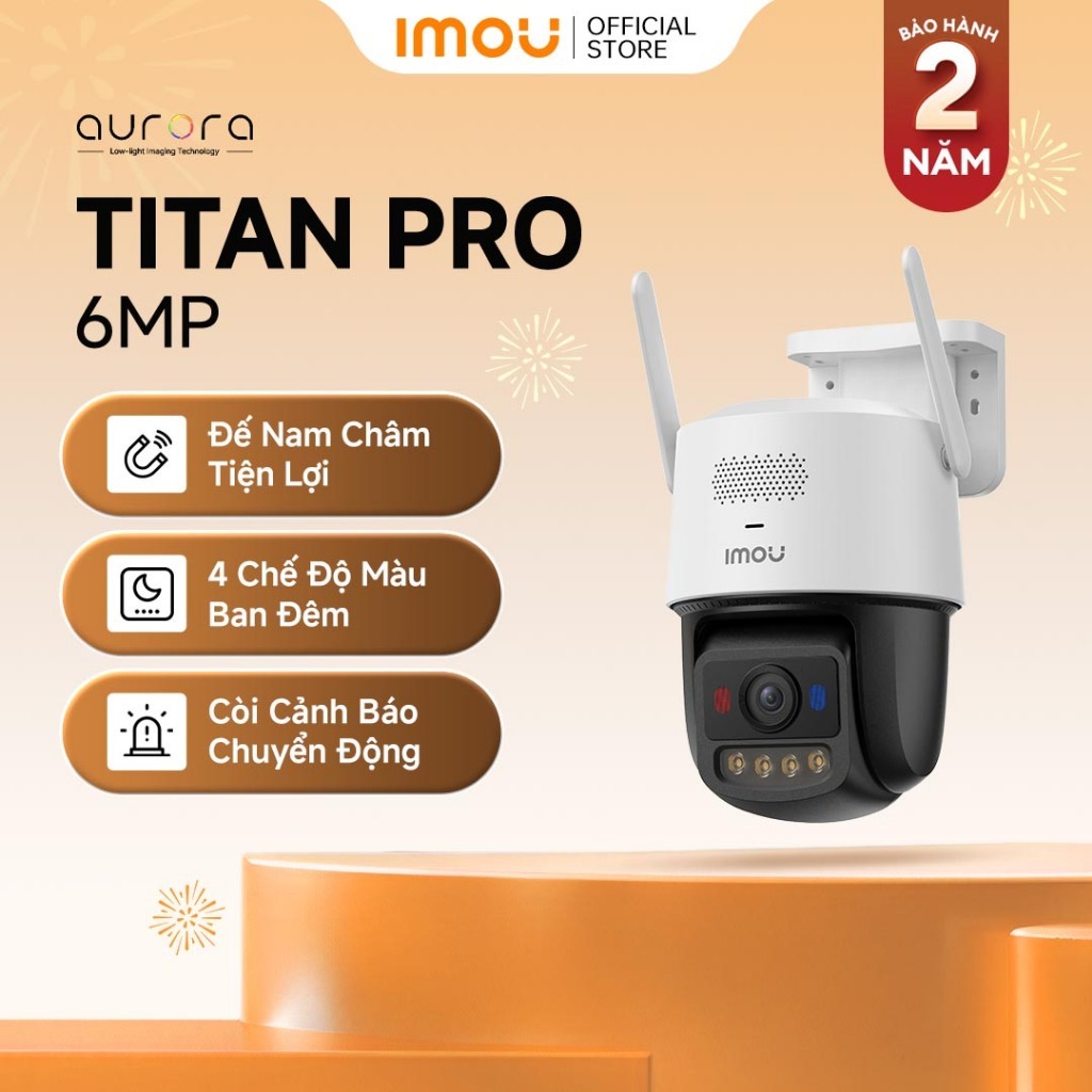 Imou Camera Wifi ngoài trời Titan Pro I 6MP I IPC-U7LP-6V0NE I Thị Giác Đêm Màu Aurora  I AIgo Play | BigBuy360 - bigbuy360.vn