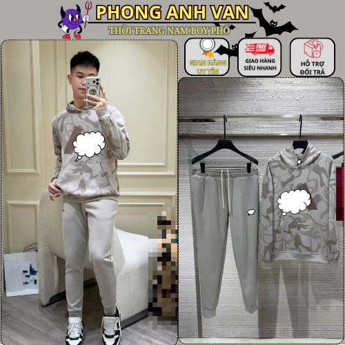 Bộ Hoodie Nam Be In Loang Cao Su Nổi Cực Đẹp - Bộ Nỉ Hoodie Nam Chất Dày Dặn Cao Cấp Siêu Đẹp