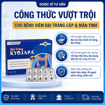 Viên uống đại tràng KYOJAPA giảm đau dạ dày, hành tá tràng, đau bụng đầy hơi, khó tiêu - 30 viên
