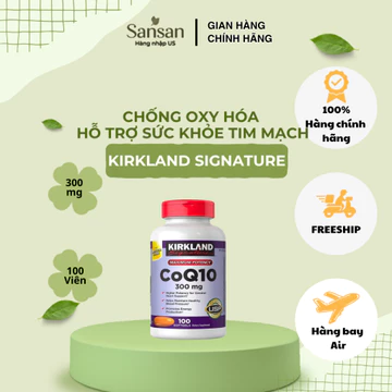 Kirkland Signature CoQ10 300mg 100 Viên - Bổ Sung Coenzyme Q10, Chống Oxy Hóa, Hỗ Trợ Sức Khỏe Tim Mạch