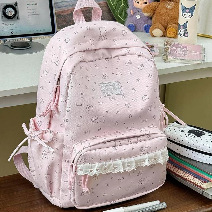 Balo nữ balo Hellokitty đi học unisex, Balo học sinh thời trang 2026 đựng laptop 15.6inch Dionstore