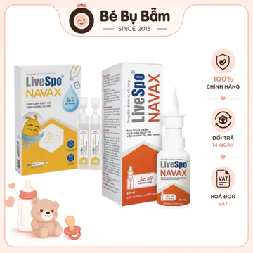 💧 LiveSpo NAVAX KIDS - Nước muối sinh lý Nhỏ mũi, họng cho bé và trẻ sơ sinh chứa Bào tử lợi khuẩn