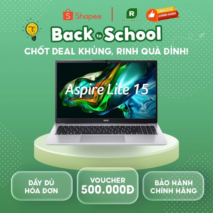 [Máy cũ][Trả bảo hành]Acer Aspire Lite 15 AL15 41P R3QL R7 5700U/8GB/512GB/156"F/Win11/(NXJ54SV001)/Bạc