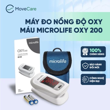 Máy Đo Nồng Độ Oxy Máu Microlife OXY 200 SpO2 Kẹp Ngón Tay Đo Nhịp Tim - Bảo Hành 24 Tháng
