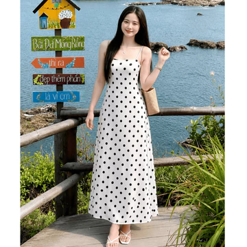 Váy chữ A hoa nhí đi biển, váy suông hai dây hoa, Đầm suông dáng dài hoa nhí, Váy 2s cho nữ, váy nữ đi biển VD01-BIAKIDS