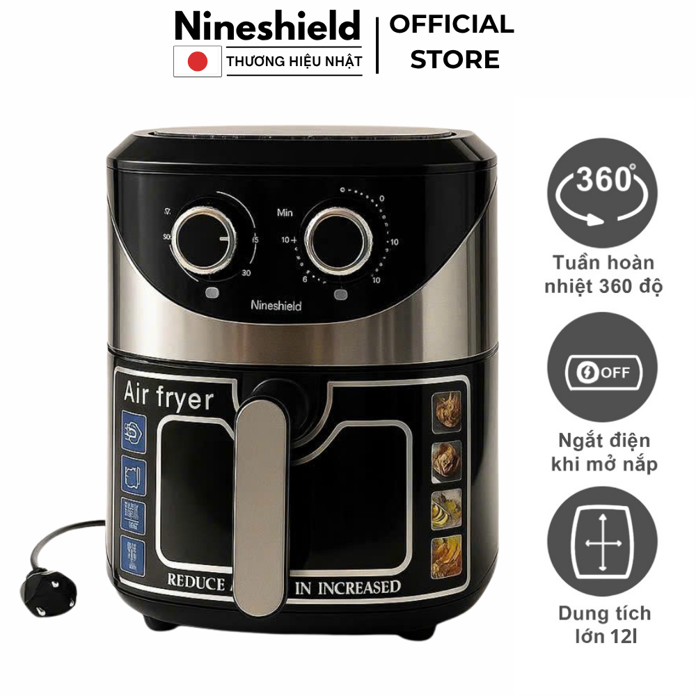 Nồi Chiên Không Dầu KB5005M Nineshield 12L Sử Dụng Công Nghệ Rapid Air - Bảo Hành 12 Tháng | BigBuy360 - bigbuy360.vn