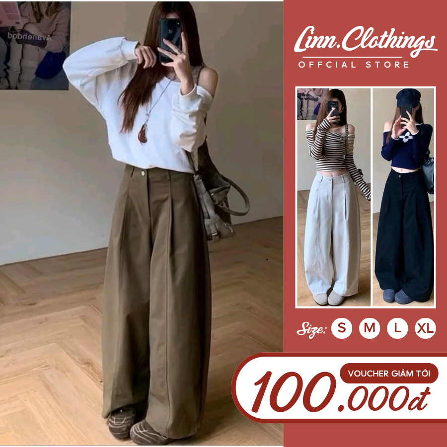 Quần Suông Khóa Kaki Nữ QCCC Lưng Chun Sau Có 2 Phiên Bản Chiều Dài 93cm và 102cm - Nữ Mã 9310