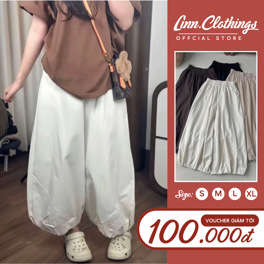 [Vải L1] Quần Nữ Bom Thụng Kaki Hàn Cạp Chun Co Giãn , Quần Baggy Ống Rộng Basic Che Khuyết Điểm Dáng Đẹp Q0008