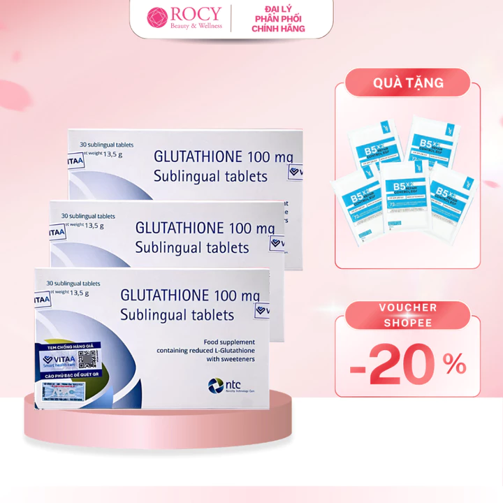 [COMBO] Viên Ngậm Trắng Da Glutathione 100mg Chính Hãng Nhập Nhẩu Italy Hàng Công Ty Đủ Giấy Tờ