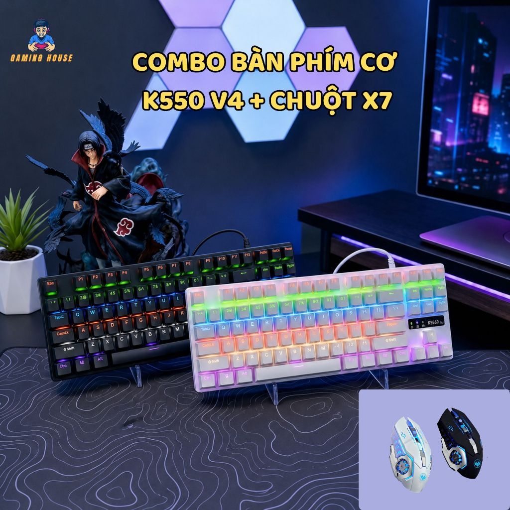 Combo bàn phím cơ K550 Ziyou V4 và chuột X7