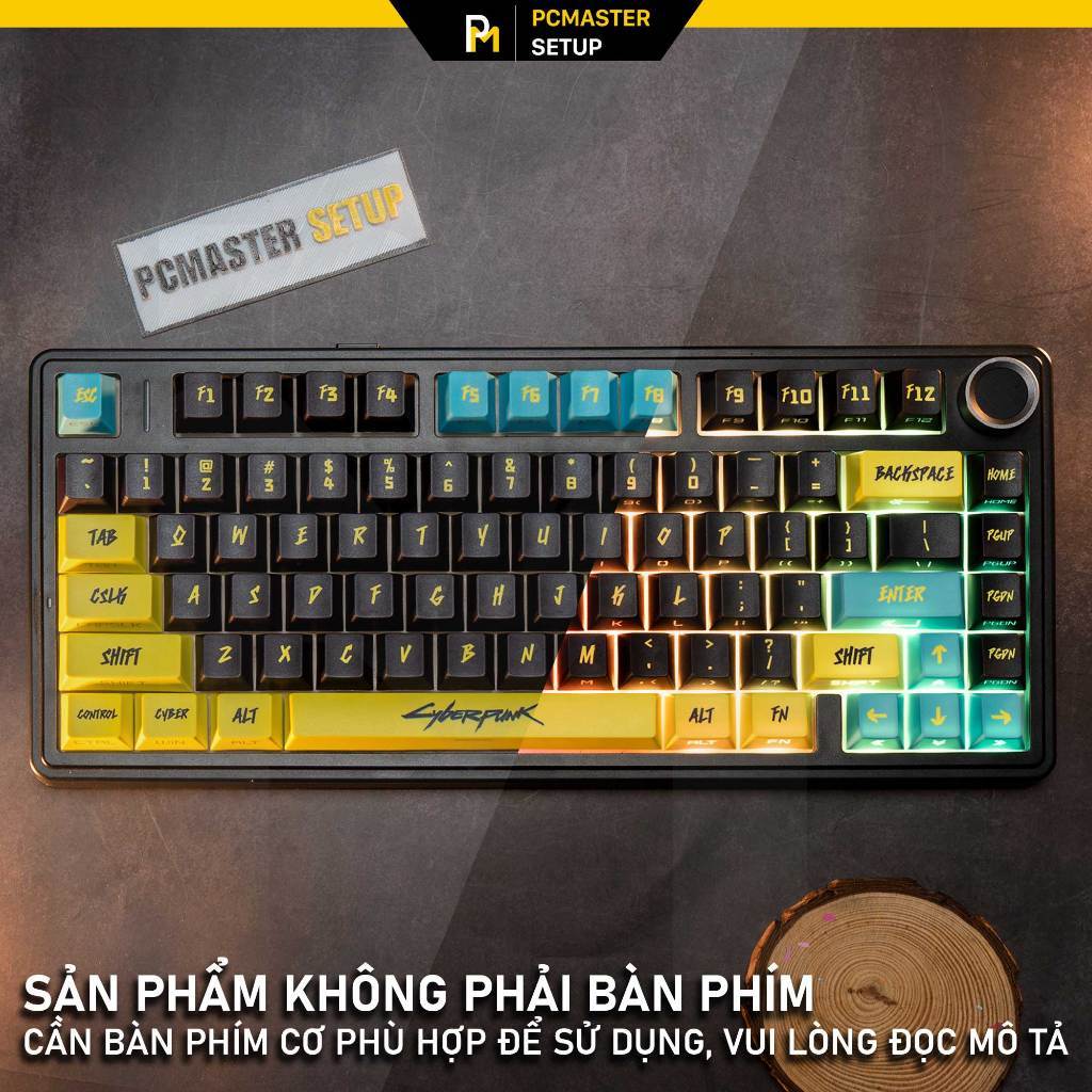 Keycap pbt xuyên led CyberPunk họa tiết in dyesub xuyên led side print doubleshot | BigBuy360 - bigbuy360.vn