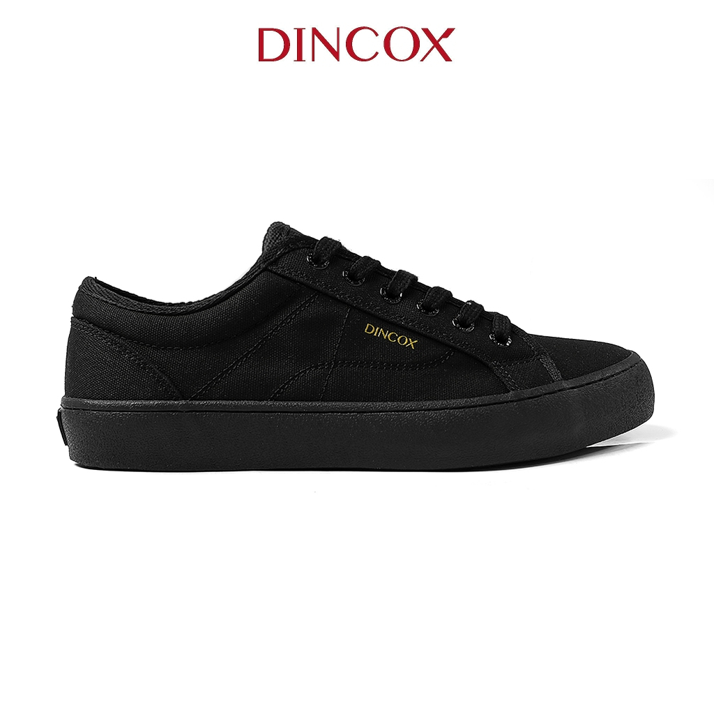 Giày Sneaker Vải Canvas Nam Nữ E18 Black DIncox - Giày Vải Đen Năng Động - Đế Khâu Bền Bỉ | BigBuy360 - bigbuy360.vn