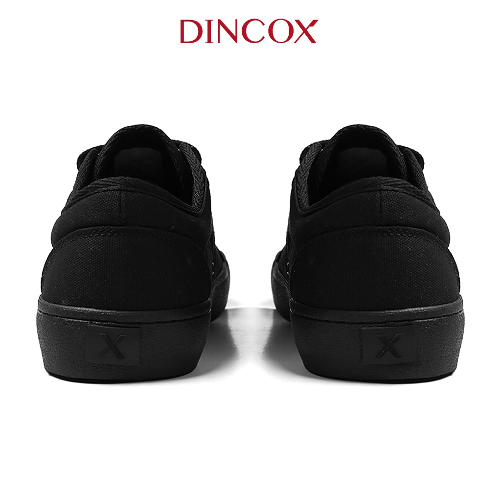 Giày Sneaker Vải Canvas Nam Nữ E18 Black DIncox - Giày Vải Đen Năng Động - Đế Khâu Bền Bỉ | BigBuy360 - bigbuy360.vn